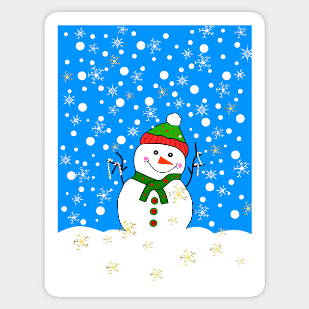 LET It Snow Merry Christmas Snowman Sticker by SartorisArt1